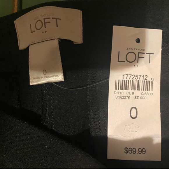 Loft Modern Skinny Ankle Legging Pants Womens Size 0 Black Stretch Tuxedo Stripe - Picture 8 of 8